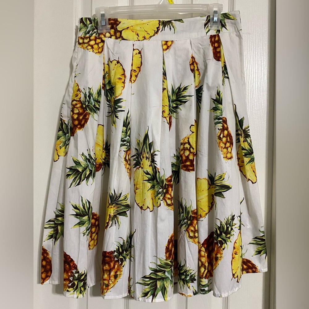 Sucrefas pineapple pleated a-line skirt